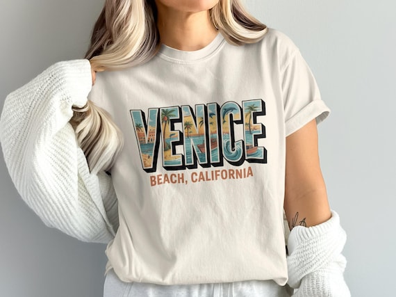 Venice Beach Retro Surf Tee: Comfort Colors Vintage Travel Shirt