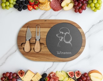 Tabla de embutidos personalizada para caniche estándar: regalo personalizado con nombre de perro