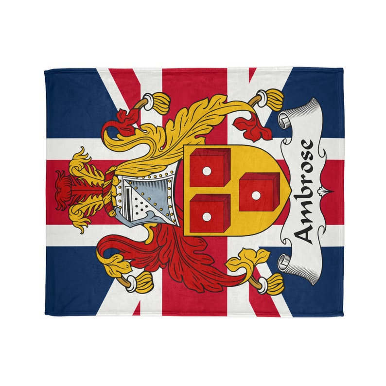 Ambrose Surname British Blanket Ambrose Coat of Arms Blanket - Etsy
