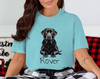 Comfort Colors Black Labrador T-Shirt: Vintage Graphic Tee, Dog Lover Gift
