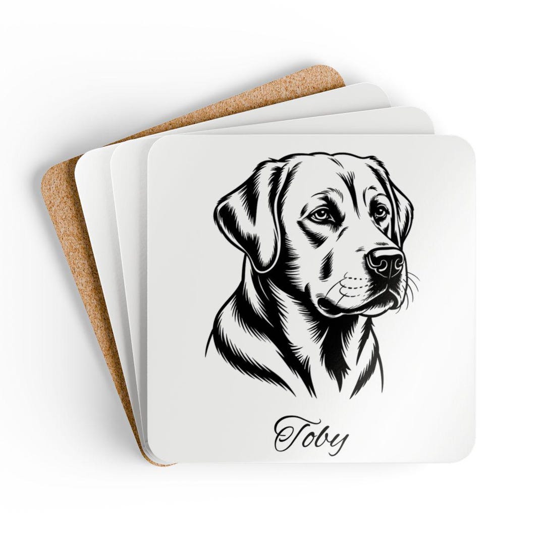 Labrador Coasters Labrador Coaster Set: Custom Dog Name, Drink Coaster, Personalized - Etsy
