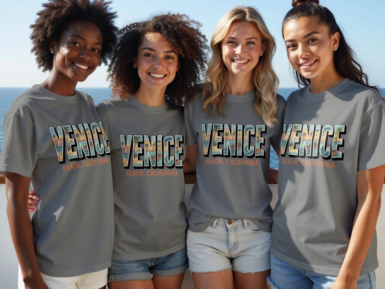 Venice Beach California Graphic Tee, Vacation Souvenir T-Shirt, California Beach Shirt, Retro Venice Beach Top, Coastal Graphic Shirt
