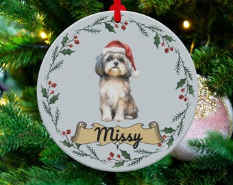 Shih Tzu Custom Christmas Ornament: Personalized Pet Keepsake