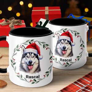 Custom Name Dog Mug, Husky Dog Mug, Personalized Husky Mug, Cute Husky Coffee Mug, Custom Dog Lover Gift, Dog Breed Lover Mug
