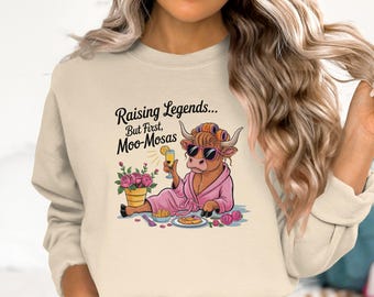 Moo-Mosas Highland Cow T-Shirt: Funny Comfort Colors Tee