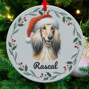 Afghan Hound Dog Custom Ornament, Personalized Pet Christmas Decoration, Unique Dog Lover Gift, Handcrafted Afghan Hound Keepsake