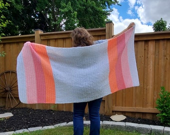 V-Stitch Colour Block Crochet Wrap Pattern