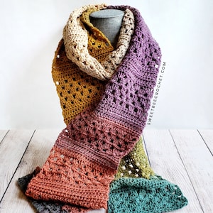 One Skein Granny Rows Scarf Crochet Pattern image 1