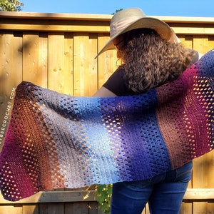 Two Skein Granny Rows Wrap (Crochet Pattern)