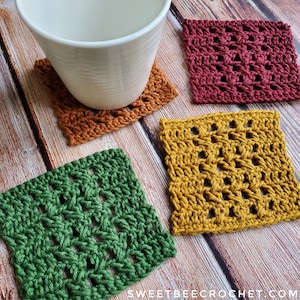 Happy Gatherings Crochet Coaster (Crochet Pattern)