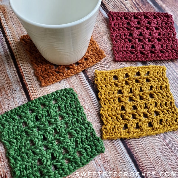 Happy Gatherings Crochet Coaster (Crochet Pattern)