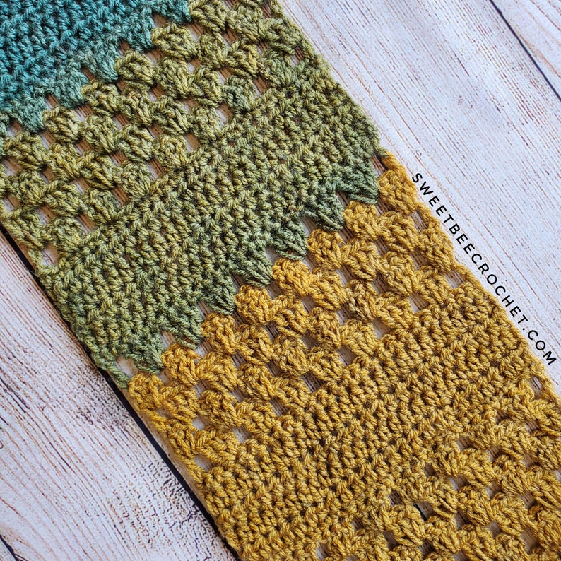 One Skein Granny Rows Scarf Crochet Pattern image 4