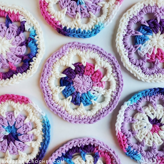 Morning Bloom Crochet Coaster Set (Crochet Pattern)