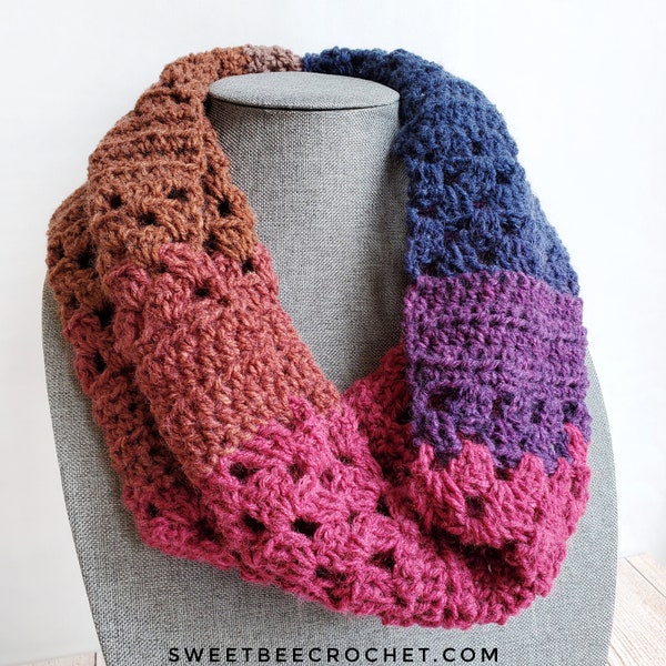 One Skein Granny Rows Neck Warmer (Crochet Pattern)