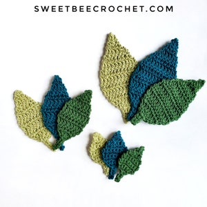 Crochet Leaf in 3 Sizes (Crochet Patterns)