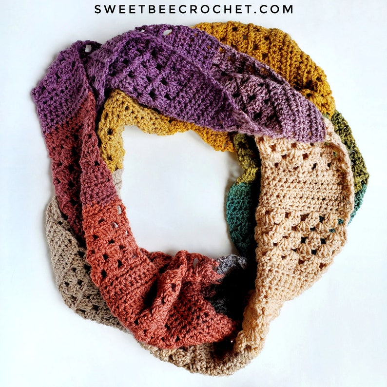 One Skein Granny Rows Scarf Crochet Pattern image 3