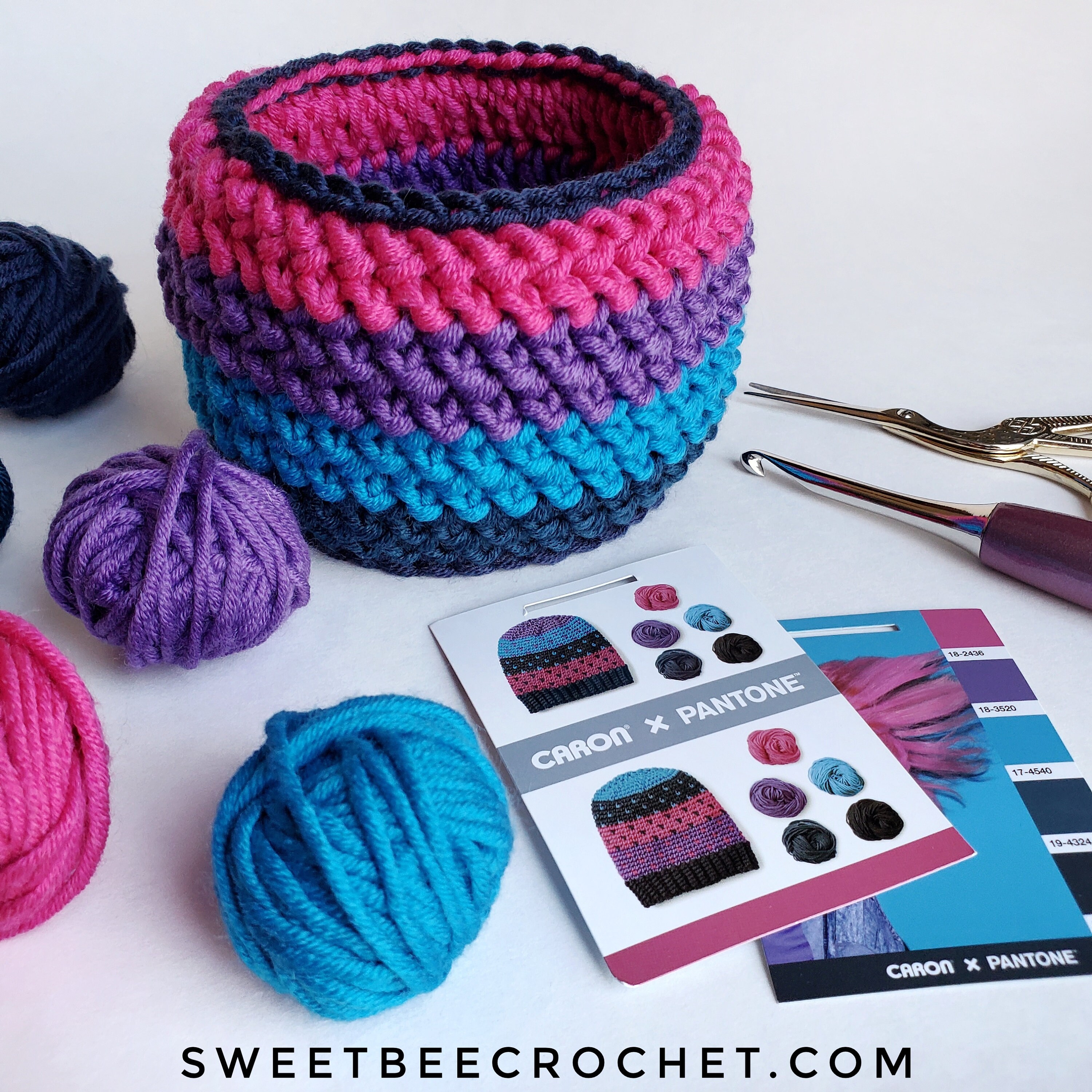 Colourway Stripes Basket (crochet Pattern) - Etsy