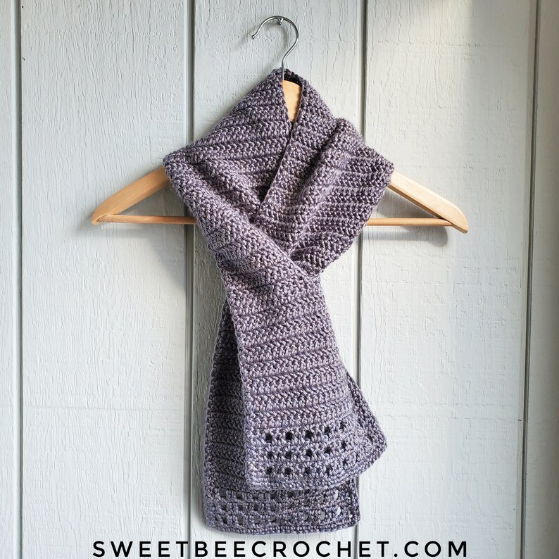 Winter Winds Keyhole Crochet Scarf Crochet Pattern image 4