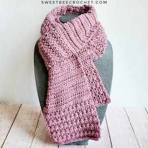 Loops and Ridges Crochet Scarf Crochet Pattern image 1