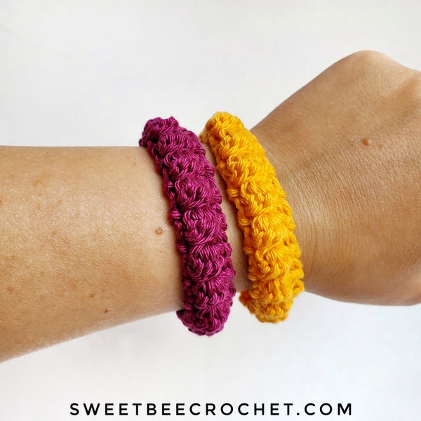 Happy Bobble Crochet Bracelet (Crochet Pattern)