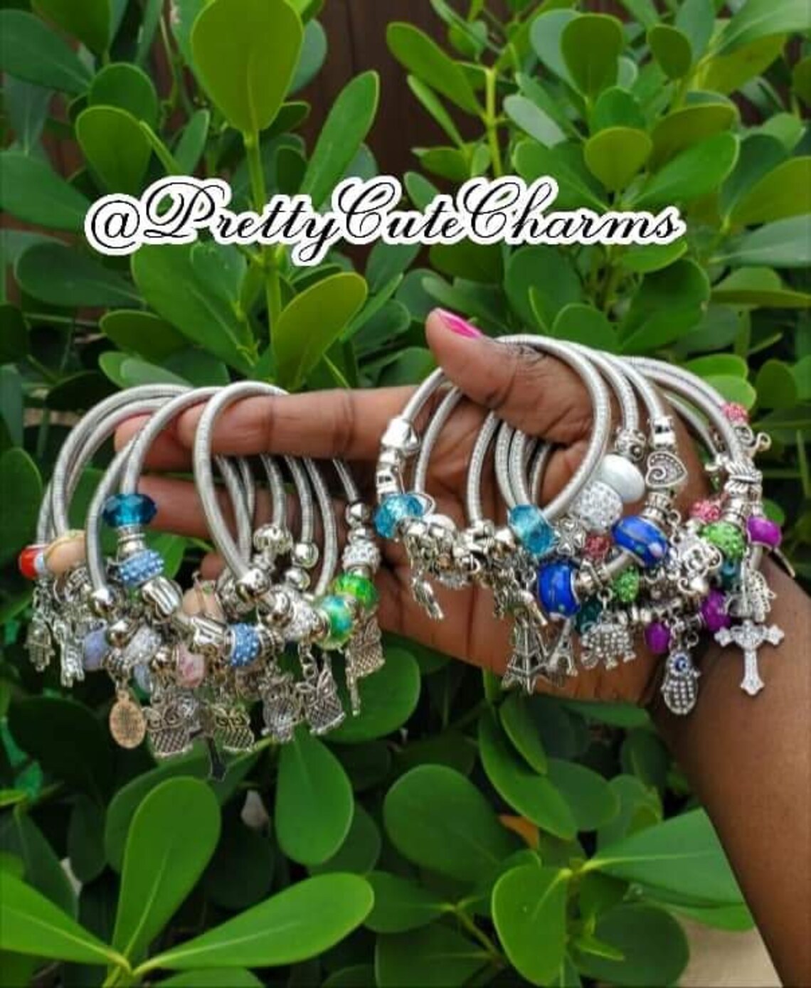 Charm Bracelets Silver Bracelets Stretch Bracelets Etsy