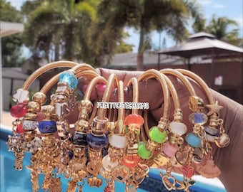 Charm Bracelets, Gold Charm Bracelets, Stretch Charm Bracelets, Colorful Charm Bracelets, Stackable Bracelets, Charm Bangles