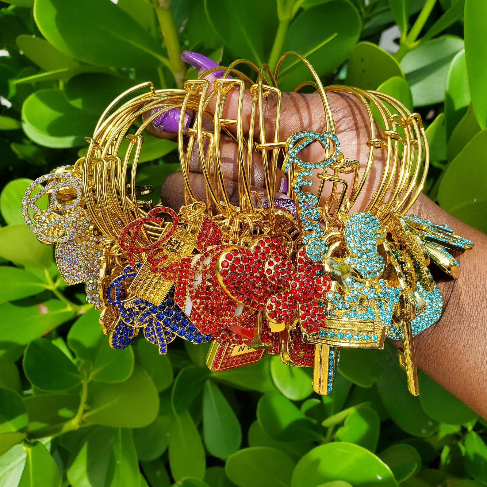 Charm Bracelets Silver Bracelets Gold Bracelets Bangle Etsy