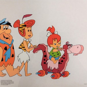 The Flintstones Strolling With Pebbles Framed Animation Art Collectible image 1
