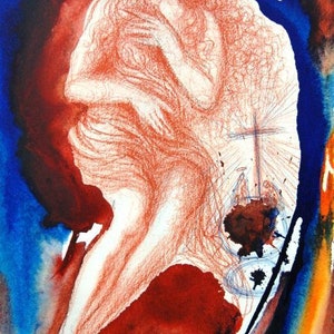 Biblia Sacra: Many Sins Are Forgiven To The Sinful Woman 5-8 Salvador Dali Color Lithograph UNFRAMED