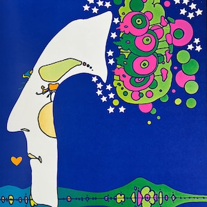 Midnight Dream by Peter Max Psychedelic Pop Art Poster from &quot;Poster Book&quot; 1970