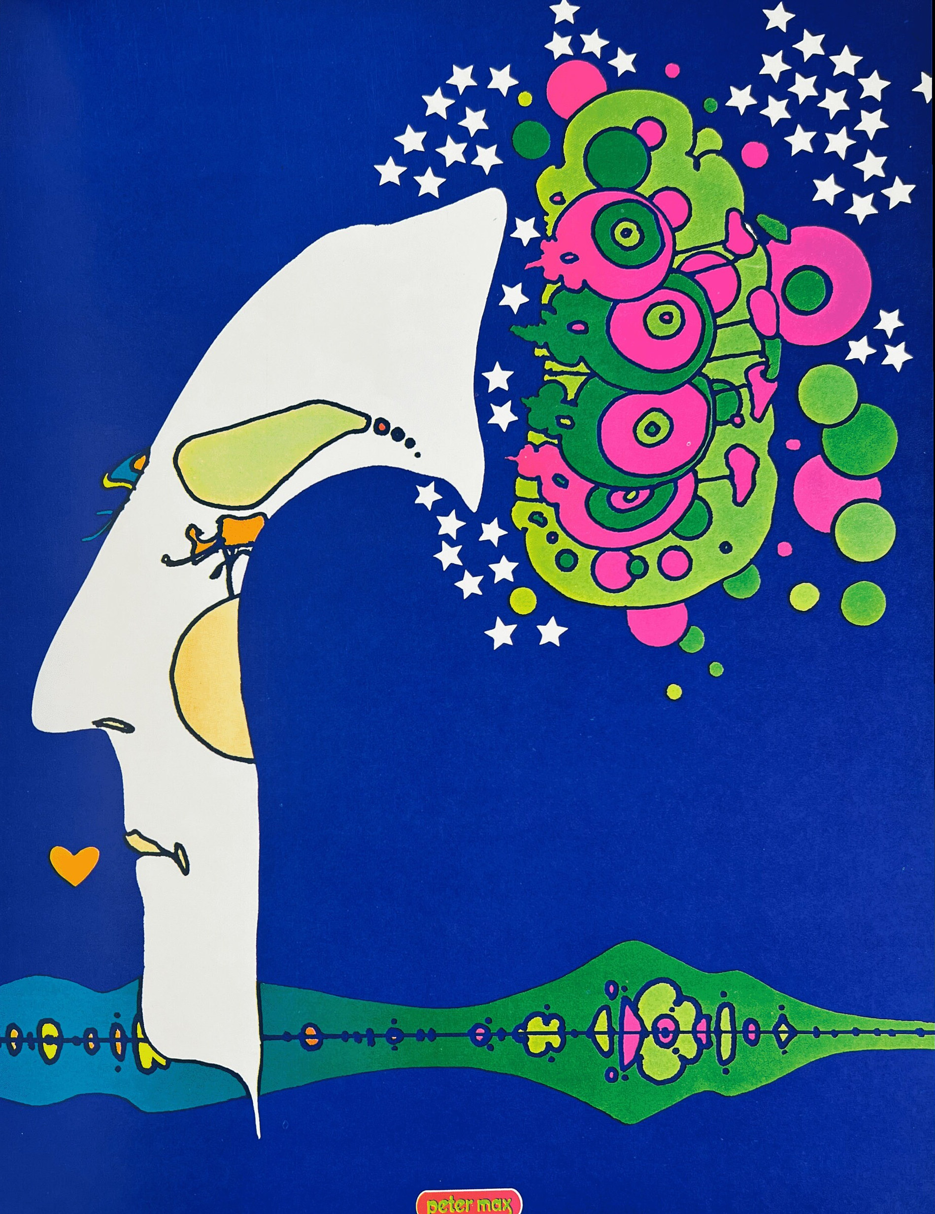 Midnight Dream by Peter Max Psychedelic Pop Art Poster From