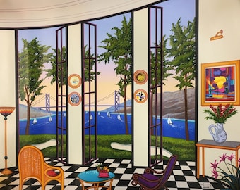 Vintage 1986 Thomas Mcknight Hanson Galleries Coconut Grove