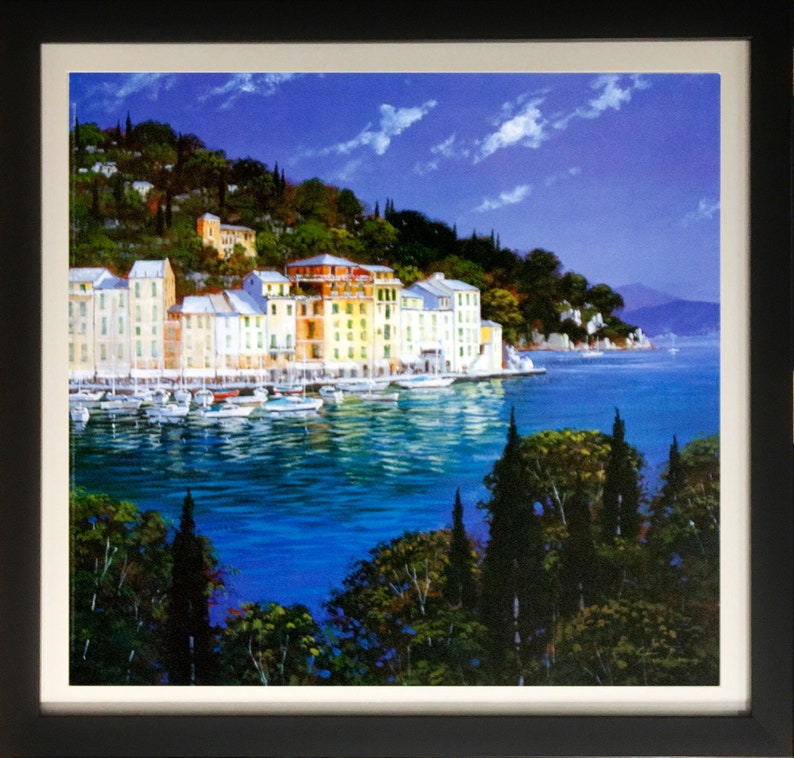 Framed Landscape Decorative Wall Art Portofino by Steve Thoms