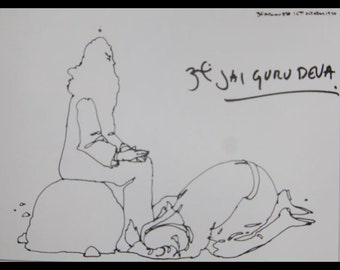 Viajeros del tiempo de Peter Max \ Serigrafía en postal