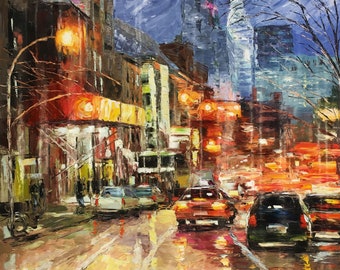 Back in the City by Elena Bond Mixed media on Canvas UNFRAMED