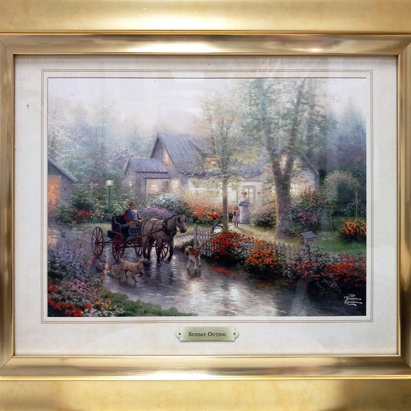 Sortie du dimanche par Thomas Kinkade (beaux-arts décoratifs encadrés)