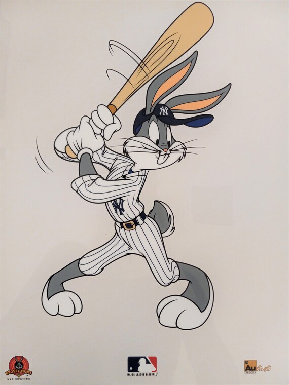 Bugs Bunny New York Yankees framed Animation Art Collectible Etsy