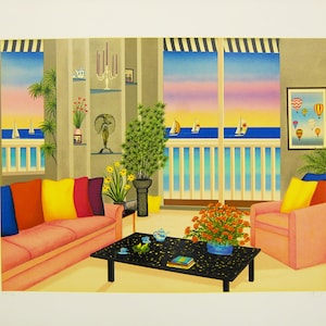 Quiet Harbor St. Tropez by Fanch Ledan LTD Edition Serigraph on Paper UNFRAMED