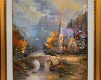 The Mountain Chapel by Thomas Kinkade 1998 Limited Edition Lithograph