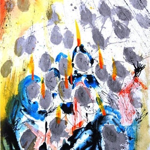 Biblia Sacra: There Appeared To Them Separated Tongues 5-22 Salvador Dali Color Lithograph UNFRAMED