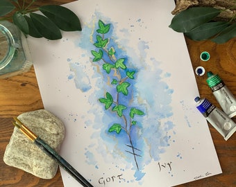 Ivy Vine Ogham Painting