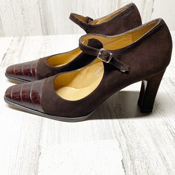 Vintage Ralph Lauren croc embossed leather shoes s