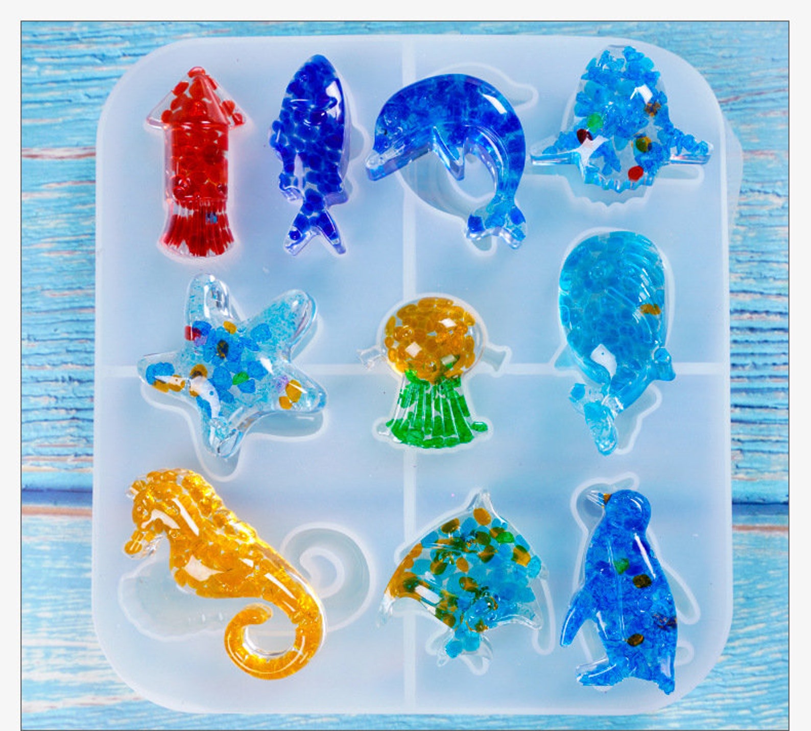 Multi Sea Animal Resin Mold Pendant Silicone Mold Epoxy UV Etsy