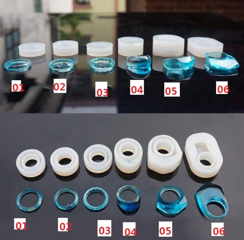6 style Silicone ring mold DIY making resin ring molds Resin Etsy