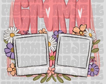 Grama png polariod png trending Canva template for mothers days floral pastel design for moms grandmas and more