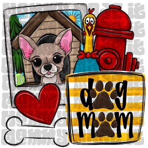 Chihuahua - Dog Mom PNG Sublimation Digital Download - cute dog mom png Polaroid png animal lover design dog love chihuahua mom tiny dog png