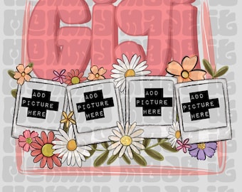 Gigi png Gigi polariod png trending Canva template for mothers days floral pastel design for moms grandmas and more