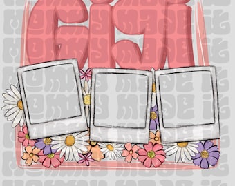 Gigi png Gigi polariod png trending Canva template for mothers days floral pastel design for moms grandmas and more