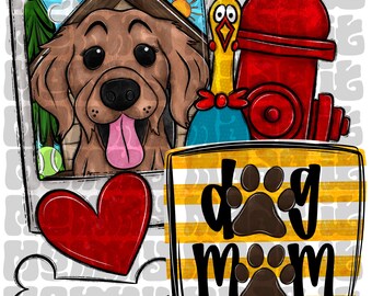 Golden Retriever - Dog Mom PNG Sublimation Digital Download