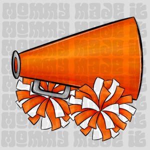 Orange Customizable Cheer Spirit Wear~ PNG Sublimation Digital Download CHEERLEADER CHEER design